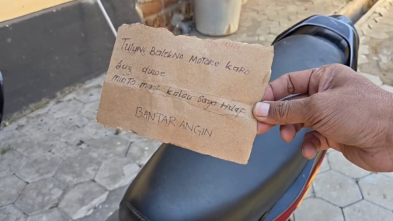 Tinggalkan Surat Permintaan Maaf, Pelaku Diduga Pencurian Kembalikan Motor Curian ke Polsek Somoroto