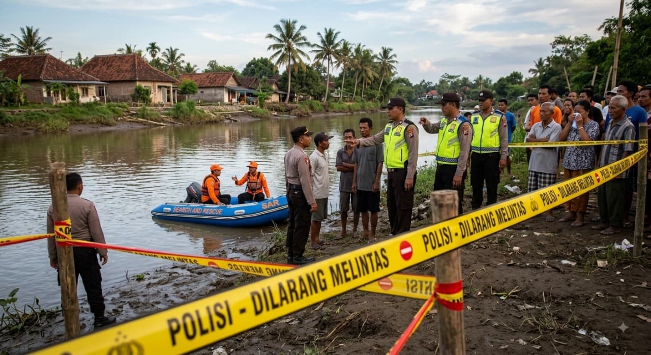 Pelajar Kelas 3 SD Tenggelam Saat Mandi di Sungai Kutorejo Mojokerto