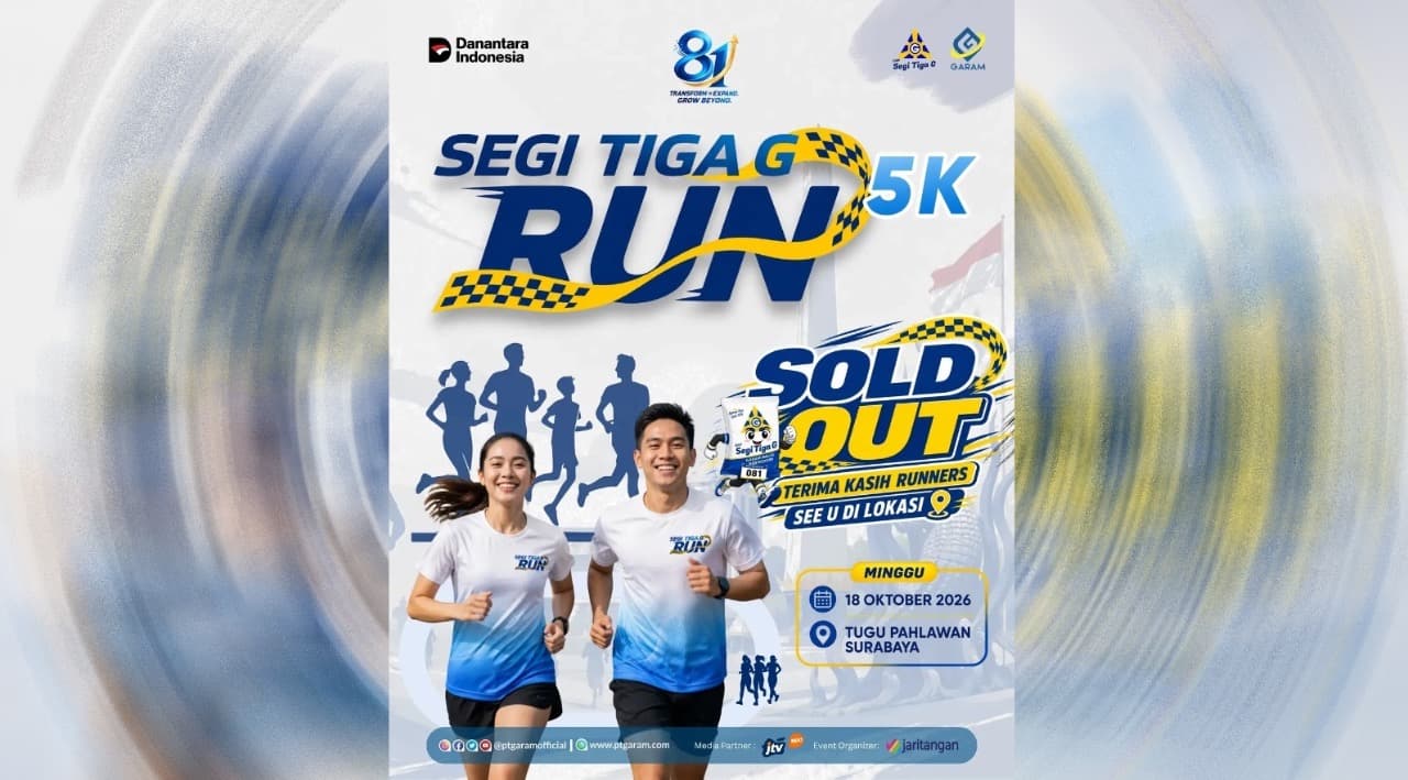 Antusiasme Membeludak, Tiket Segi Tiga G Run 5K di Surabaya Ludes dalam 24 Jam