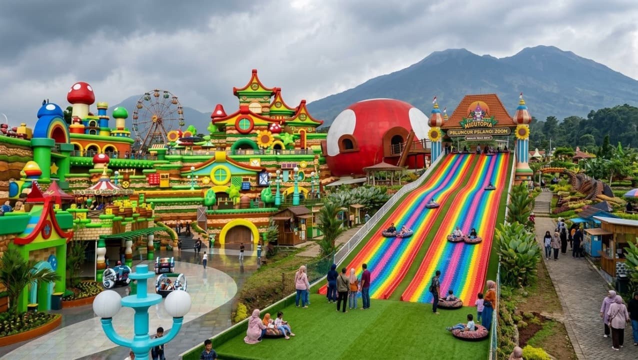 Mikutopia Gaspol Tambah Wahana! Rainbow Slide 200 Meter dan Rumah Hantu Monster Jamur Siap Bikin Deg-degan