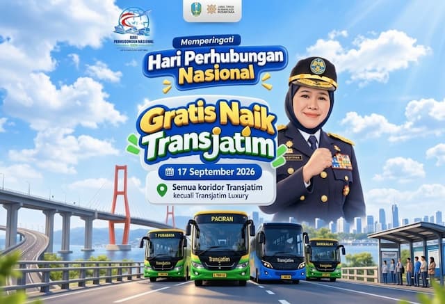 Peringati Harhubnas 2026, Gubernur Khofifah Gratiskan Bus Trans Jatim