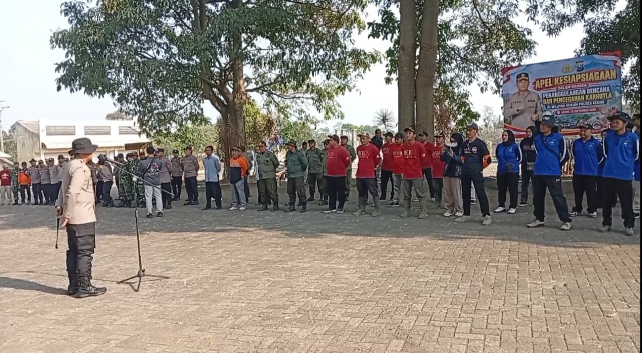 Siaga di Lereng Kelud, Polres Kediri dan Relawan Perkuat Antisipasi Bencana