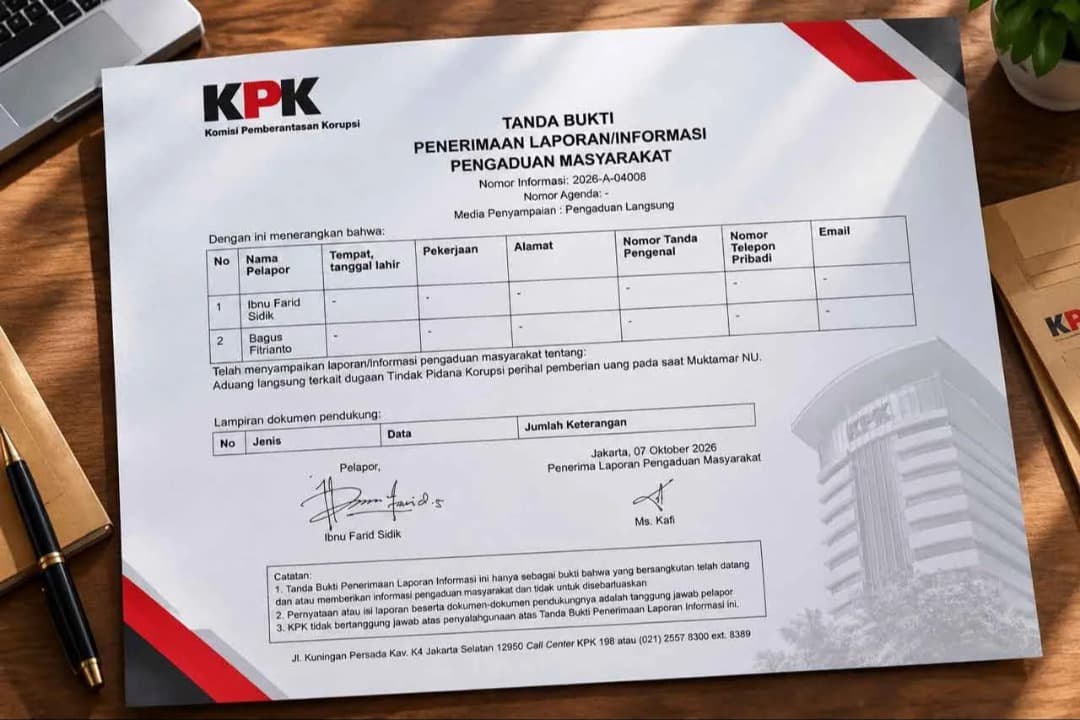Pengurus PCNU Sekadau Serahkan Bukti Uang Risywah Muktamar NU ke KPK