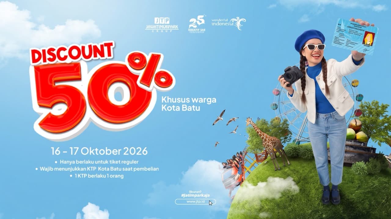 Warga Ber-KTP Batu Bisa Nikmati Diskon Tiket 50 Persen di Jatim Park Group, Catat Tanggalnya!