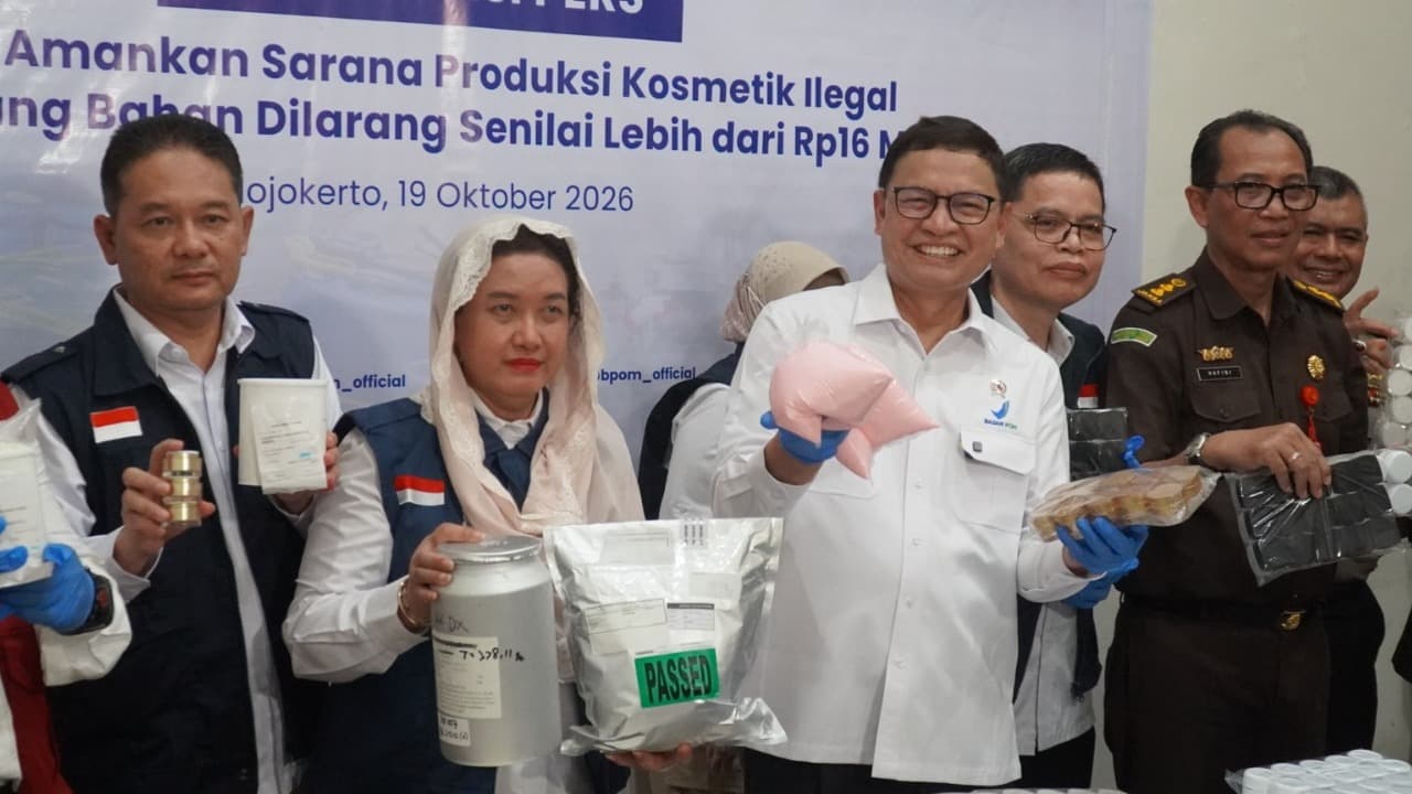 BPOM Gerebek Pabrik Kosmetik Ilegal Beromset Rp 8,5 Miliar di Mojokerto